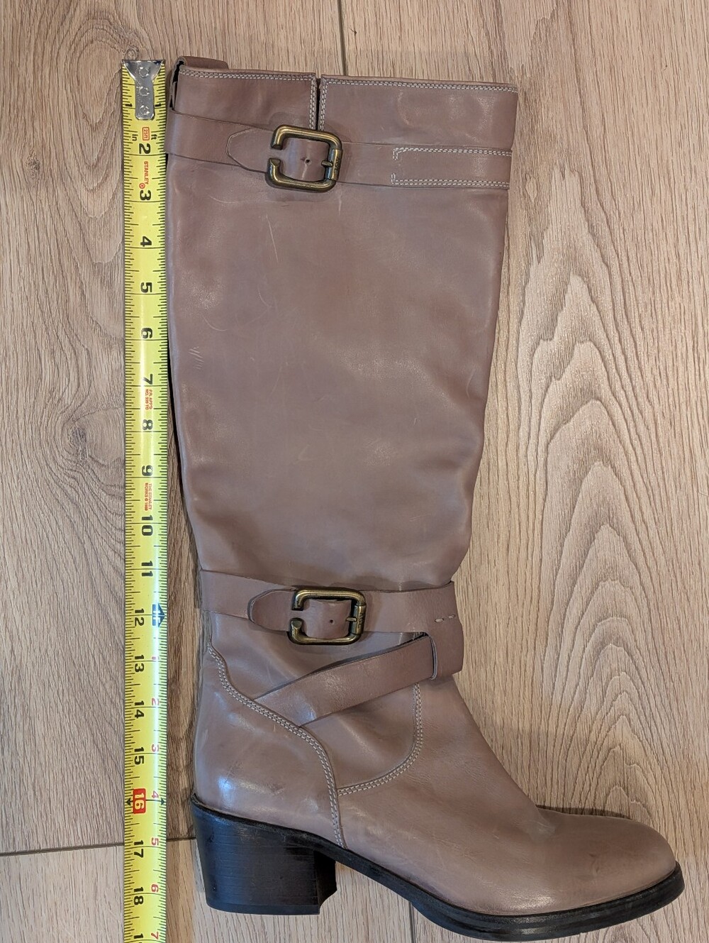 AGL Attilio Giusti Leombruni Leather Knee High Buckle Boots Italy size 38/US 7.5 - Picture 5 of 11